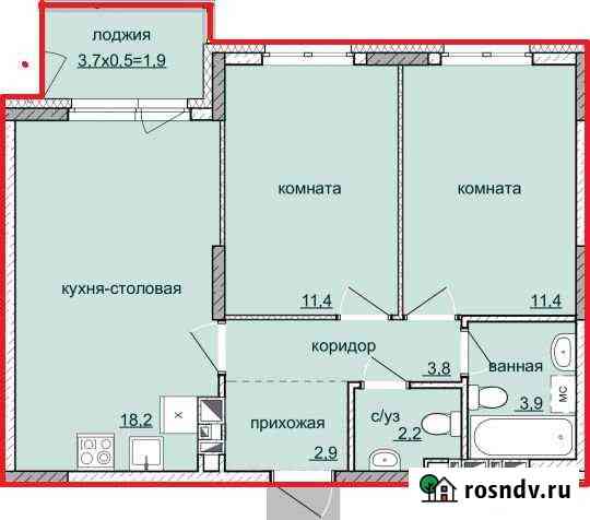 2-комнатная квартира, 56.5 м², 1/15 эт. на продажу в Ижевске Ижевск