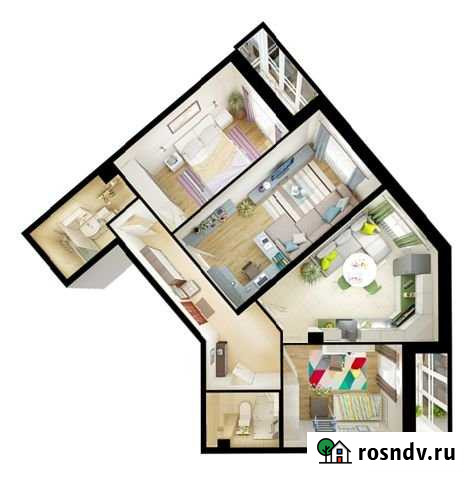 3-комнатная квартира, 77.4 м², 1/16 эт. на продажу в Мурино Мурино - изображение 1