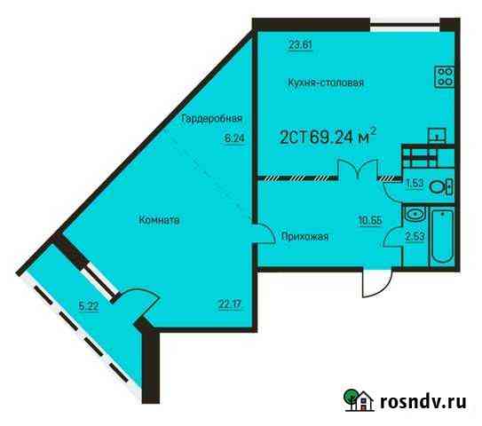 2-комнатная квартира, 69.2 м², 2/16 эт. на продажу в Перми Пермь