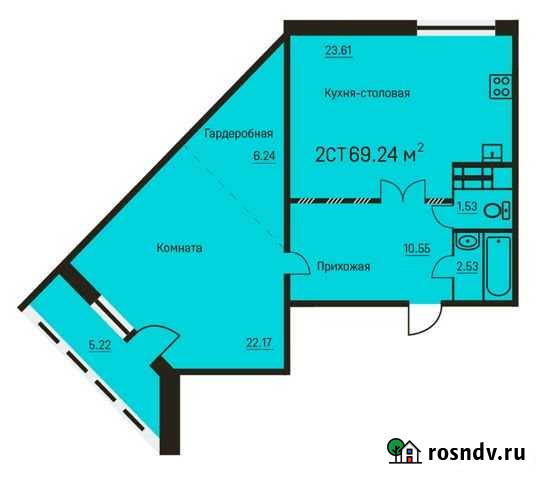 2-комнатная квартира, 69.2 м², 2/16 эт. на продажу в Перми Пермь - изображение 1