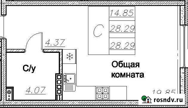Квартира-студия, 28.3 м², 2/6 эт. на продажу в Воронеже Воронеж - изображение 1