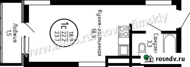 Квартира-студия, 23.7 м², 3/16 эт. на продажу в Уфе Уфа - изображение 1
