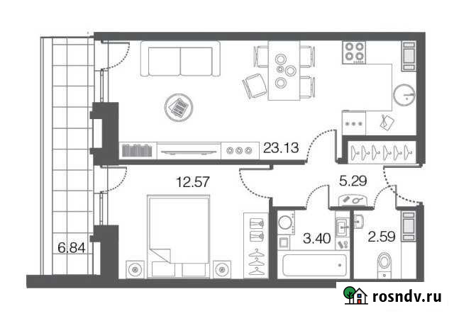 1-комнатная квартира, 47 м², 5/5 эт. на продажу в Сестрорецке Сестрорецк - изображение 1