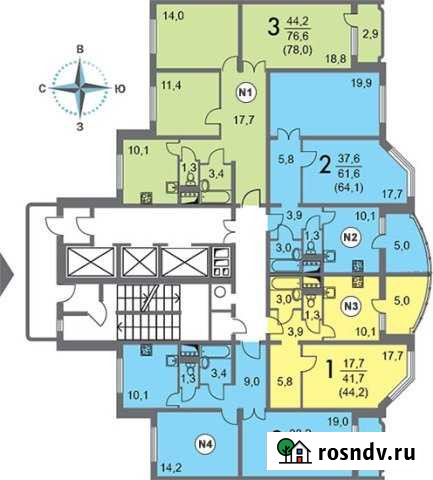 3-комнатная квартира, 78 м², 2/22 эт. на продажу в Мытищах Мытищи - изображение 1