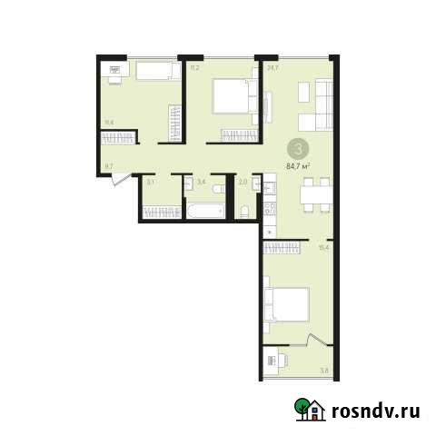 3-комнатная квартира, 84.7 м², 6/7 эт. на продажу в Екатеринбурге Екатеринбург - изображение 1