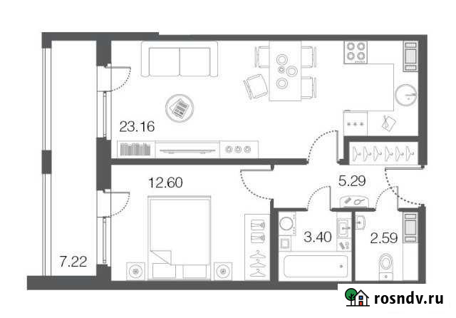 1-комнатная квартира, 47.1 м², 2/5 эт. на продажу в Сестрорецке Сестрорецк - изображение 1