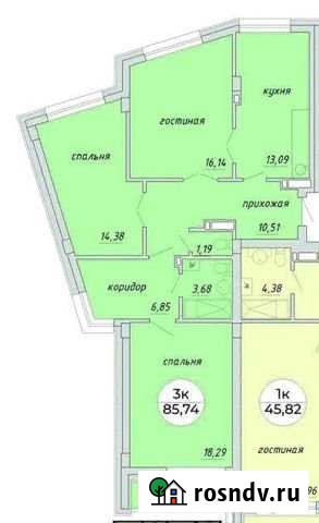 3-комнатная квартира, 85.7 м², 15/17 эт. на продажу в Новосибирске Новосибирск - изображение 1