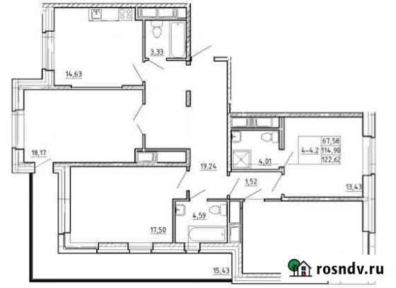 4-комнатная квартира, 122.6 м², 19/22 эт. на продажу в Санкт-Петербурге Санкт-Петербург