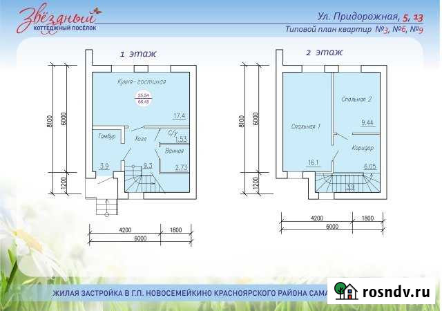 Таунхаус 63.3 м² на участке 2.6 сот. на продажу в Самаре Самара - изображение 1