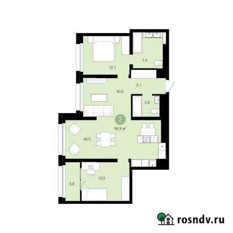 2-комнатная квартира, 84.7 м², 12/19 эт. на продажу в Екатеринбурге Екатеринбург