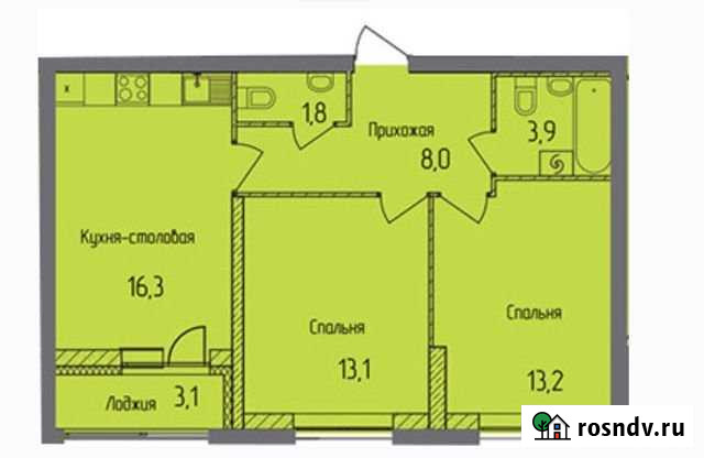 2-комнатная квартира, 58 м², 7/13 эт. на продажу в Екатеринбурге Екатеринбург - изображение 1