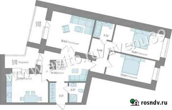 3-комнатная квартира, 87 м², 4/9 эт. на продажу в Калининграде Калининград