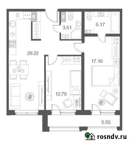 2-комнатная квартира, 67.9 м², 4/5 эт. на продажу в Сестрорецке Сестрорецк - изображение 1