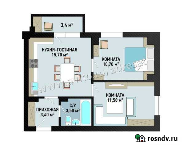 2-комнатная квартира, 46.7 м², 15/16 эт. на продажу в Волгограде Волгоград - изображение 1