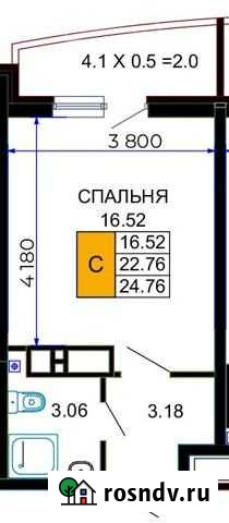 Квартира-студия, 24.8 м², 13/24 эт. на продажу в Краснодаре Краснодар - изображение 1