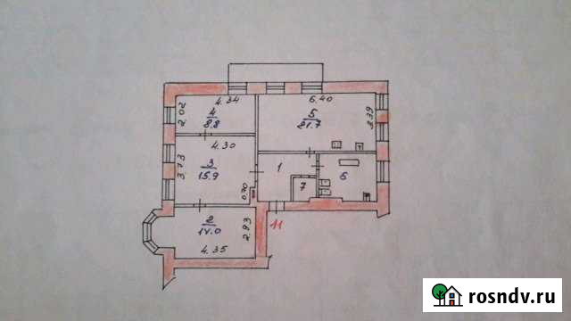 3-комнатная квартира, 76.8 м², 6/6 эт. на продажу в Иваново Иваново - изображение 1