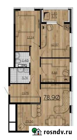 3-комнатная квартира, 81 м², 13/16 эт. на продажу в Рязани Рязань - изображение 1