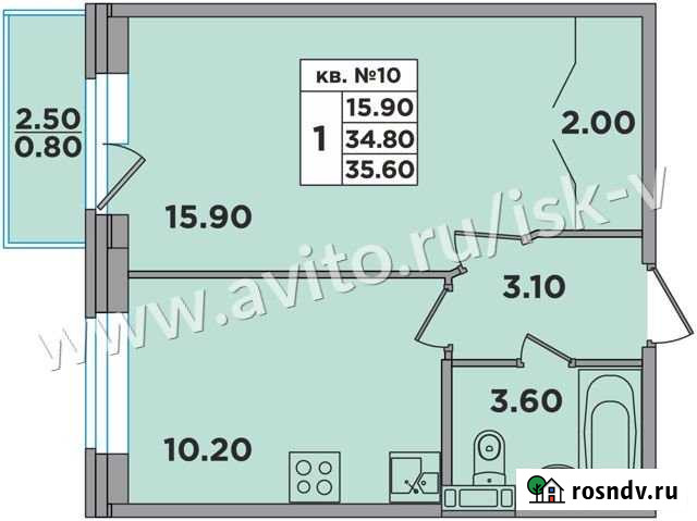 1-комнатная квартира, 35.6 м², 2/4 эт. на продажу в Пушкине Пушкин - изображение 1