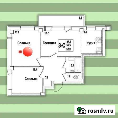 3-комнатная квартира, 63 м², 6/9 эт. на продажу в Пскове Псков - изображение 1