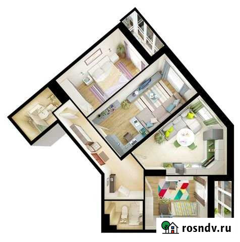 3-комнатная квартира, 76.2 м², 3/16 эт. на продажу в Мурино Мурино - изображение 1