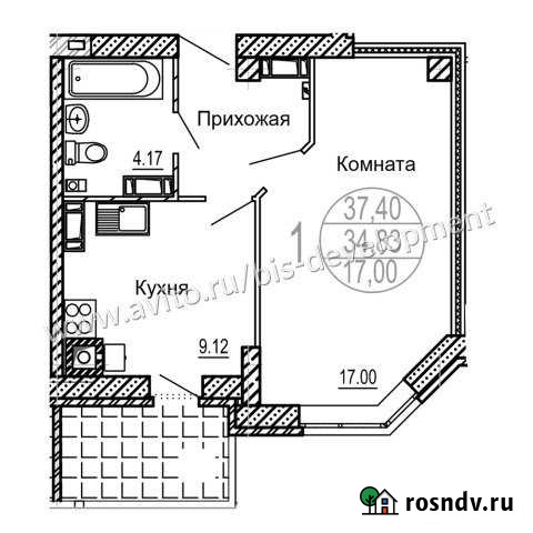 1-комнатная квартира, 37.4 м², 1/10 эт. на продажу в Волгограде Волгоград - изображение 1