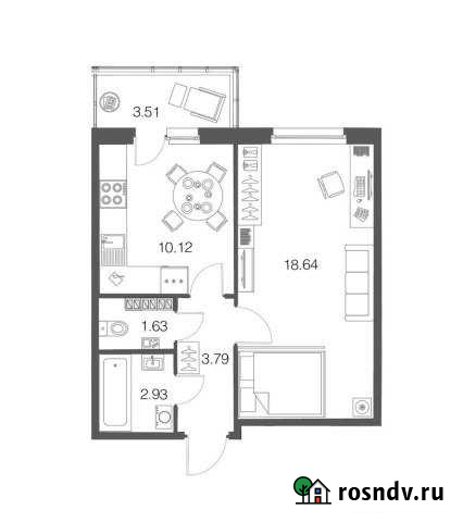 1-комнатная квартира, 36.9 м², 3/4 эт. на продажу в Токсово Токсово - изображение 1