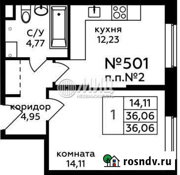 1-комнатная квартира, 37 м², 16/17 эт. на продажу в Видном Видное - изображение 1