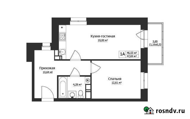 1-комнатная квартира, 48 м², 2/7 эт. на продажу в Сургуте Ханты-Мансийского АО Сургут - изображение 1