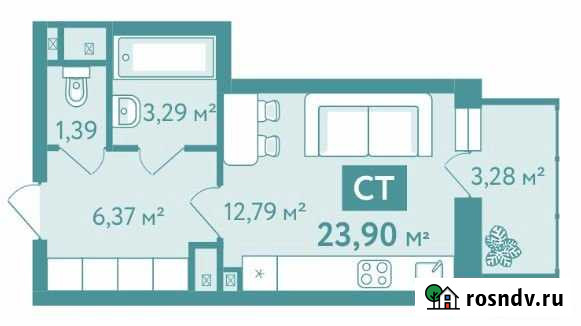 Квартира-студия, 23.9 м², 11/15 эт. на продажу в Тюмени Тюмень - изображение 1