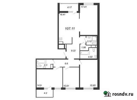 4-комнатная квартира, 107.1 м², 11/14 эт. на продажу в Санкт-Петербурге Санкт-Петербург