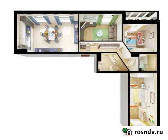 3-комнатная квартира, 82.8 м², 2/16 эт. на продажу в Мурино Мурино