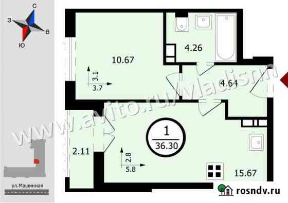 1-комнатная квартира, 36.3 м², 10/17 эт. на продажу в Нижнем Новгороде Нижний Новгород