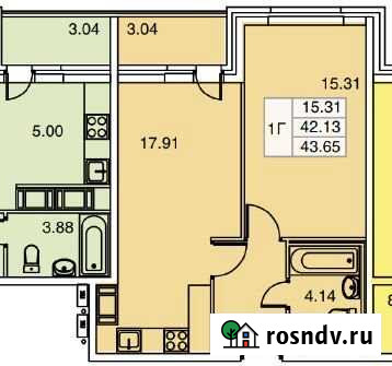 1-комнатная квартира, 42.2 м², 14/18 эт. на продажу в поселке Свердлова Свердлова - изображение 1