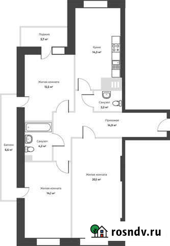 3-комнатная квартира, 84.3 м², 7/24 эт. на продажу в Самаре Самара - изображение 1