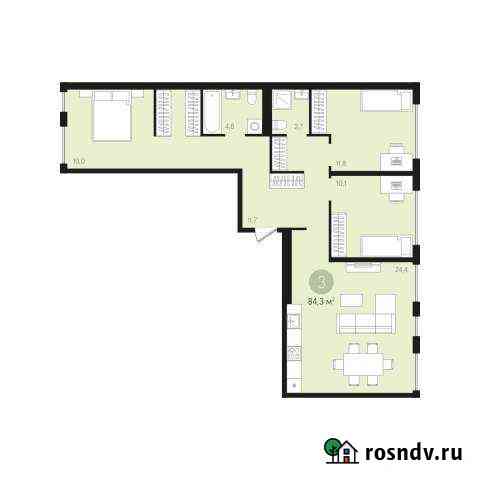 3-комнатная квартира, 84.3 м², 5/5 эт. на продажу в Екатеринбурге Екатеринбург