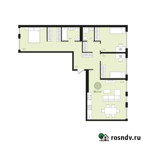 3-комнатная квартира, 84.3 м², 5/5 эт. на продажу в Екатеринбурге Екатеринбург - изображение 1