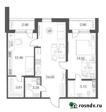 2-комнатная квартира, 65.3 м², 2/5 эт. на продажу в Сестрорецке Сестрорецк - изображение 1