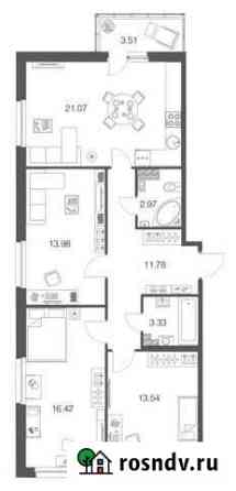 3-комнатная квартира, 83.3 м², 3/4 эт. на продажу в Токсово Токсово