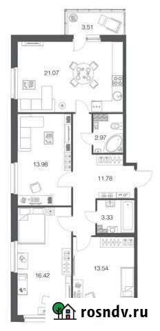 3-комнатная квартира, 83.3 м², 3/4 эт. на продажу в Токсово Токсово - изображение 1