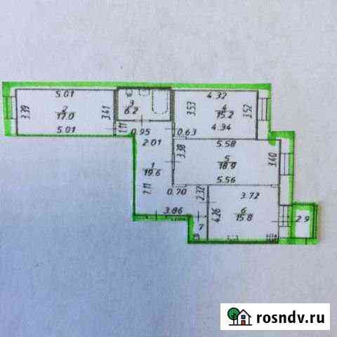 3-комнатная квартира, 94.5 м², 2/5 эт. на продажу в Пушкине Пушкин