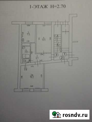 2-комнатная квартира, 44.7 м², 1/3 эт. на продажу в Знаменске Калининградской области Знаменск - изображение 1