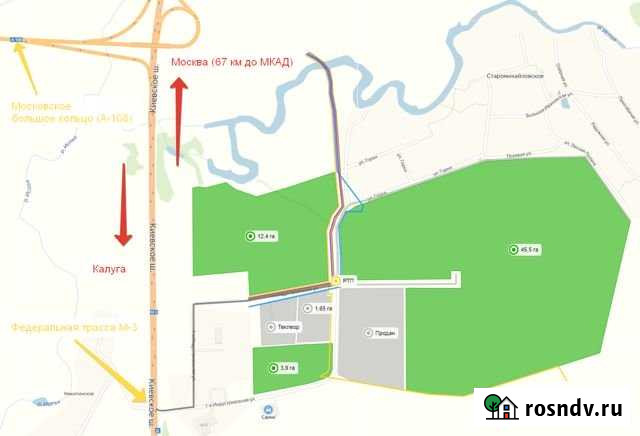 Участок промназначения 100 сот. на продажу в Балабаново Балабаново - изображение 1