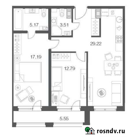 2-комнатная квартира, 67.9 м², 3/5 эт. на продажу в Сестрорецке Сестрорецк - изображение 1