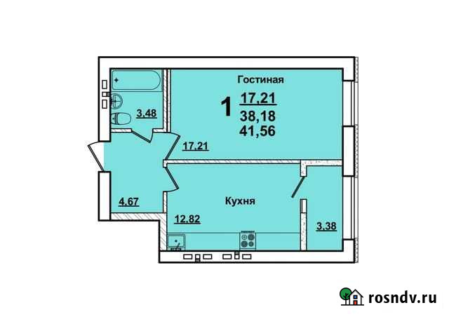 1-комнатная квартира, 41.6 м², 8/10 эт. на продажу в Саратове Саратов - изображение 1