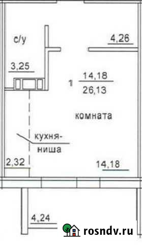 Квартира-студия, 23.6 м², 1/10 эт. на продажу в Миассе Миасс - изображение 1