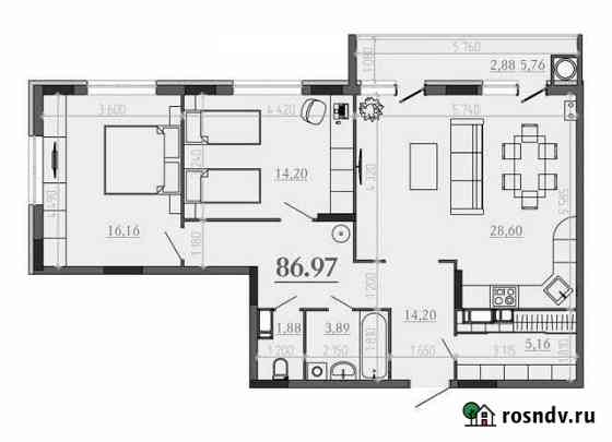 3-комнатная квартира, 86 м², 14/18 эт. на продажу в Рязани Рязань