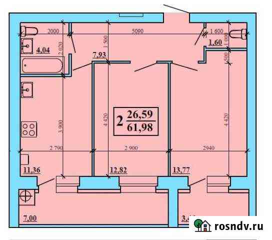 2-комнатная квартира, 62 м², 1/9 эт. на продажу в Рязани Рязань