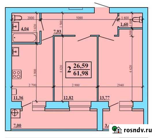 2-комнатная квартира, 62 м², 1/9 эт. на продажу в Рязани Рязань - изображение 1