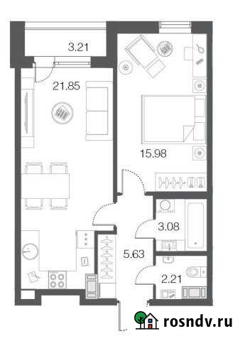 1-комнатная квартира, 48.8 м², 4/5 эт. на продажу в Сестрорецке Сестрорецк - изображение 1