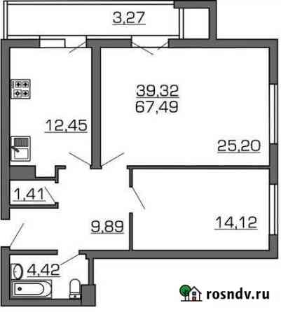 2-комнатная квартира, 70.8 м², 12/26 эт. на продажу в Самаре Самара
